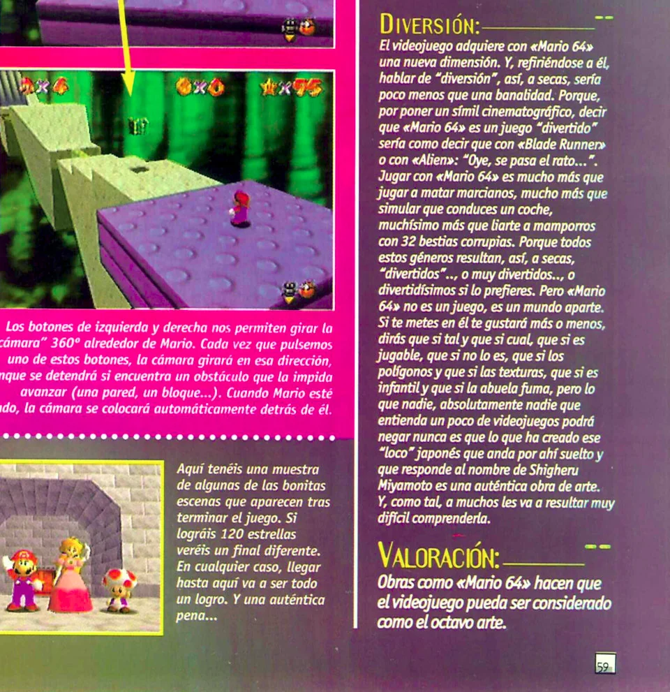 Super Mario 64 en Hobby Consolas