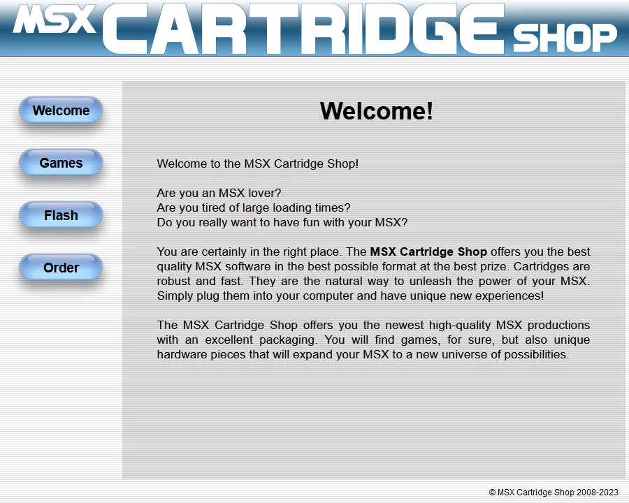 MSX Cartridge Shop